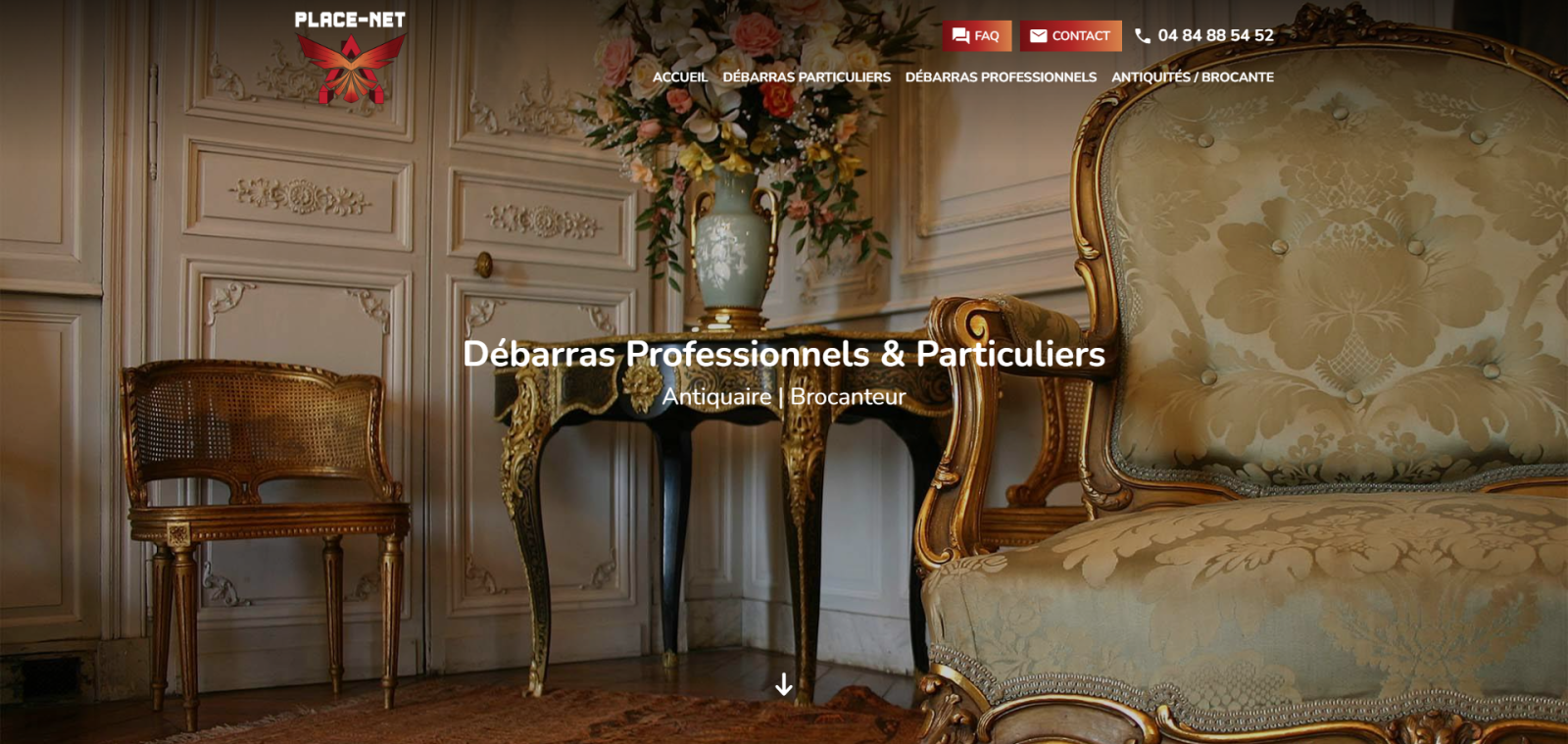 Création d'un site optimisé SEO de Place Net créé par l'agence Jalis à Montpellier