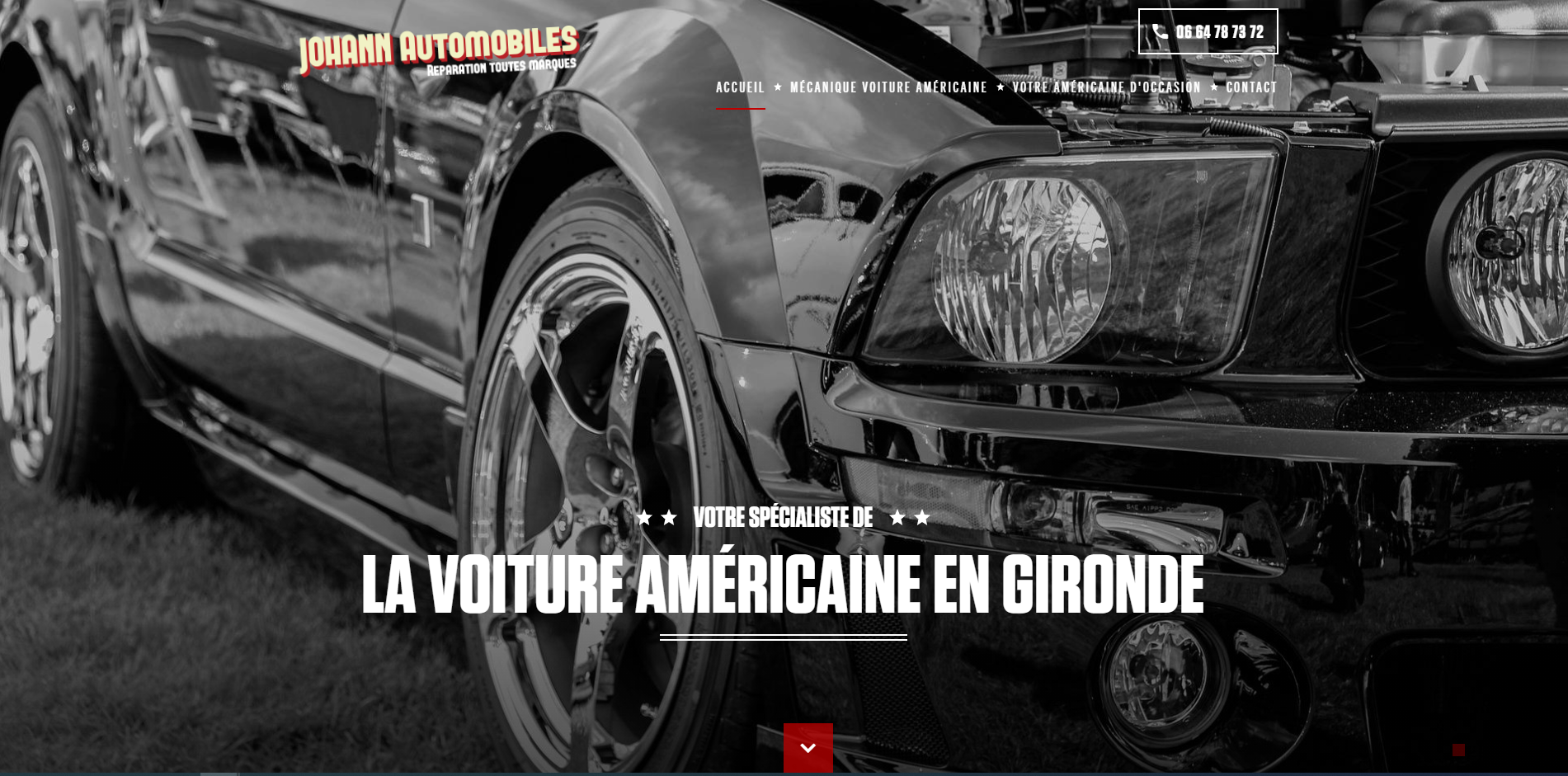 Création de site internet pour un garage automobile spécialisé dans les voitures de marques américaines à Landiras proche de Bordeaux 33