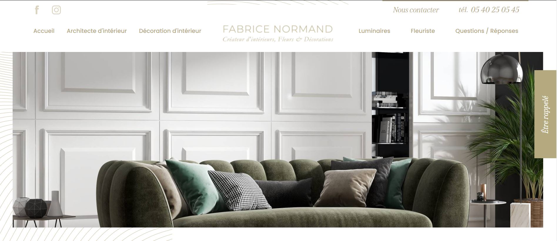 Création d’un site internet pour Fabrice Normand, créateur d’intérieur haut de gamme à Bordeaux