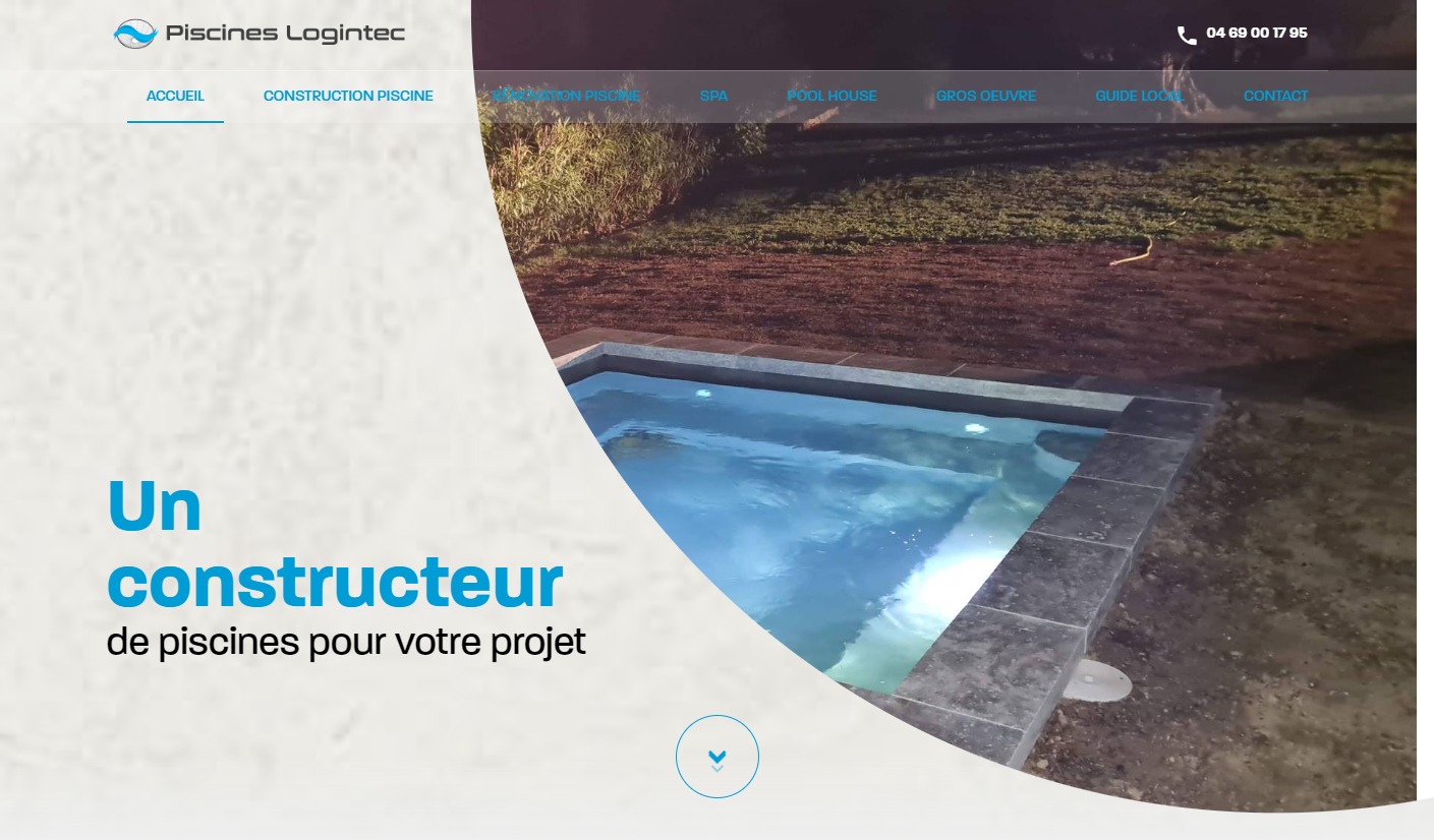 Site web pour Piscines Logintec : constructeur de piscine basé à Tourrettes-sur-Loup