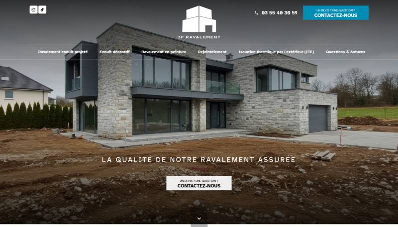 Création de site internet pour 3F Ravalement, artisan façadier à Caen dans le Calvados (14)