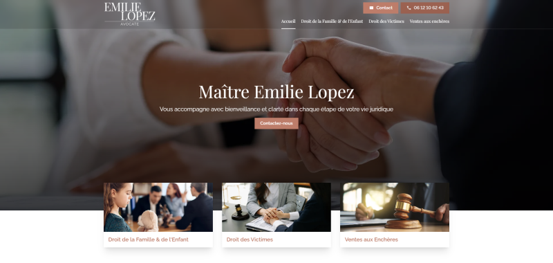 Création d'un site internet pour Maître Emilie Lopez, avocate à Antibes