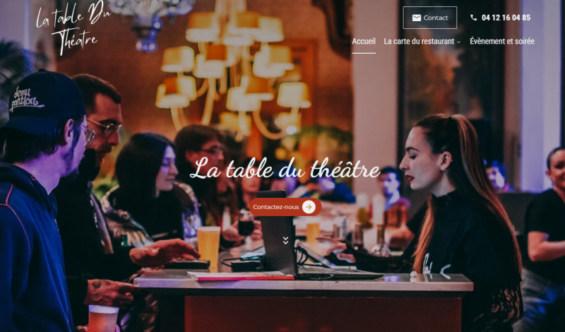 Création de site internet pour La Table du Théâtre, Restaurant à Sète