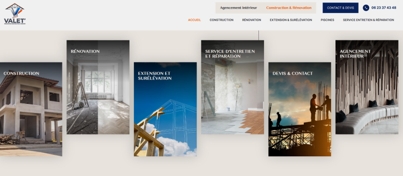 Création de site internet pour un expert en rénovation et construction de piscine à Roquefort-la-Bédoule :  Valco Rénovation