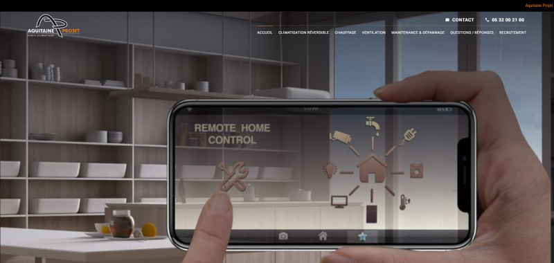 Conception d'un site web pour Aquitaine Projet, expert en climatisation et chauffage à Eysines