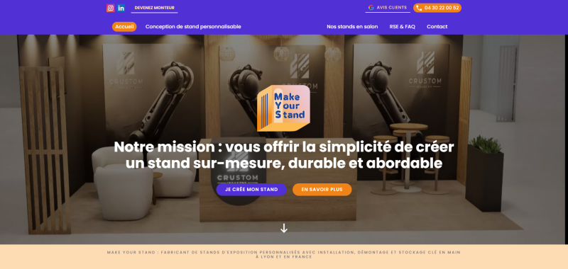 Création d'un site internet pour Make Your Stand, fabricant de stands d'exposition à Lyon 