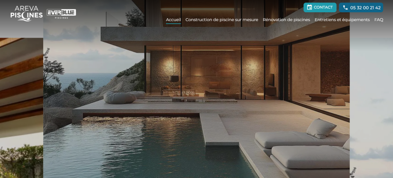 Création d'un site web SEO pour AREVA PISCINES, pisciniste à Bruges