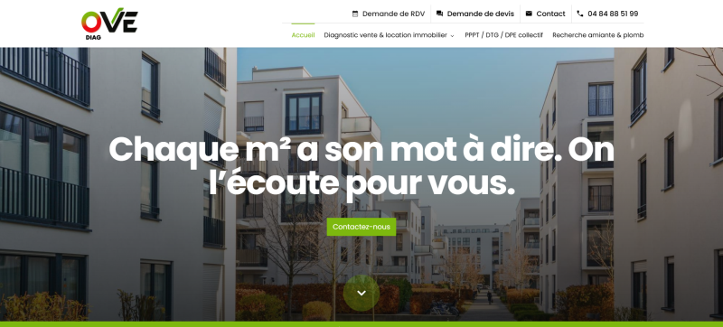 Création d'un site web SEO pour OVE Diag, diagnostiqueur immobilier à Lyon