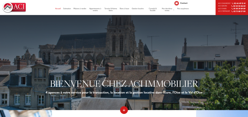 Création d'un site web pour ACI IMMO, agence immobilière pour investisseurs