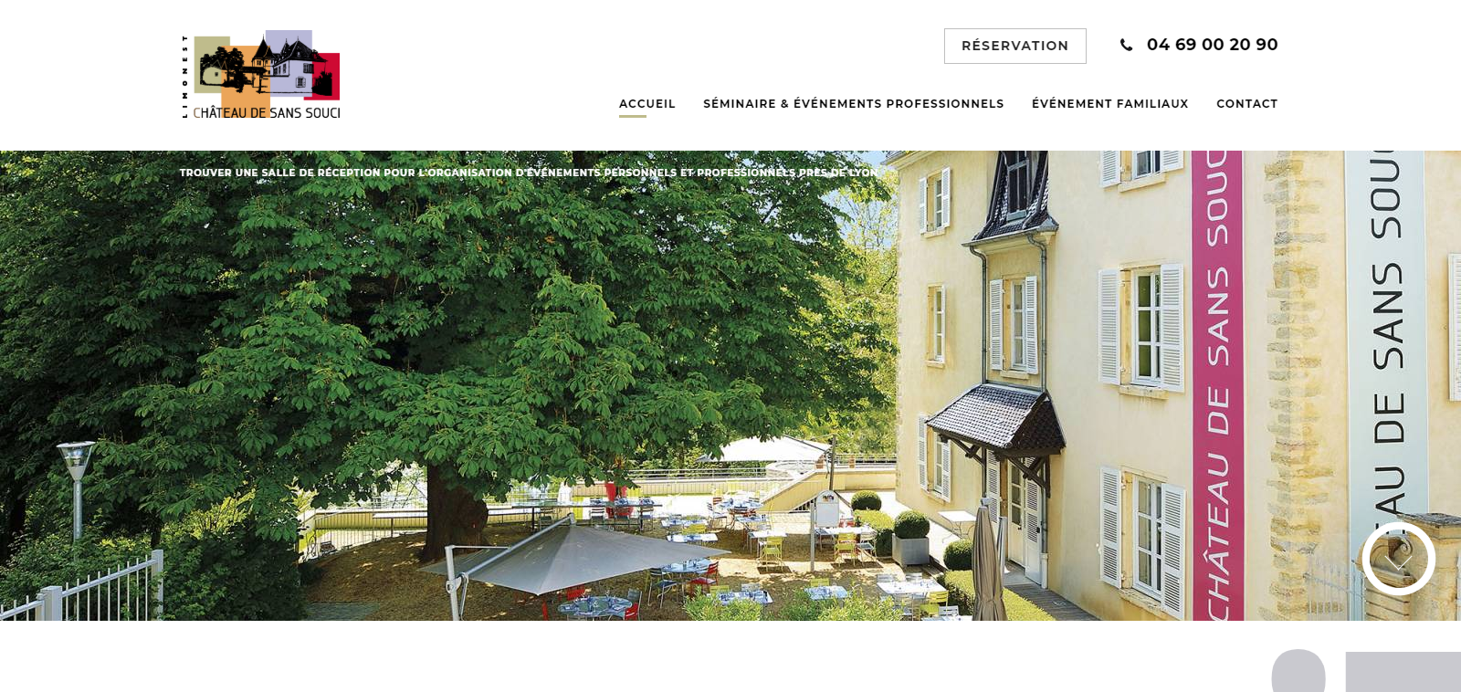 Création du site web d'un château à privatiser à Limonest - Château de Sans Souci