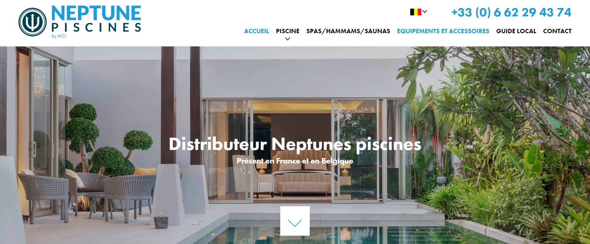 Création d'un site Internet pour Mci Piscines, constructeur de piscines Neptune en coque à Anzin