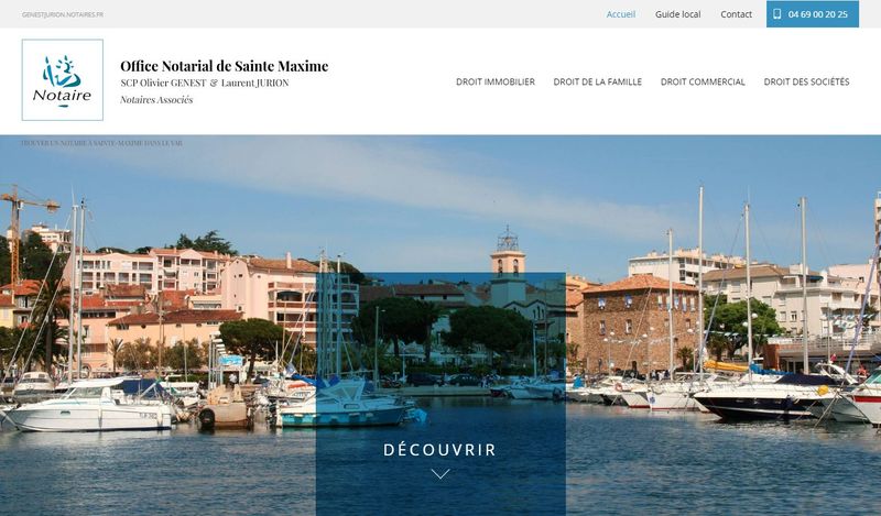 Réalisation d'un site internet pour une étude de notaire à Sainte-Maxime - SCP Genest et Jurion