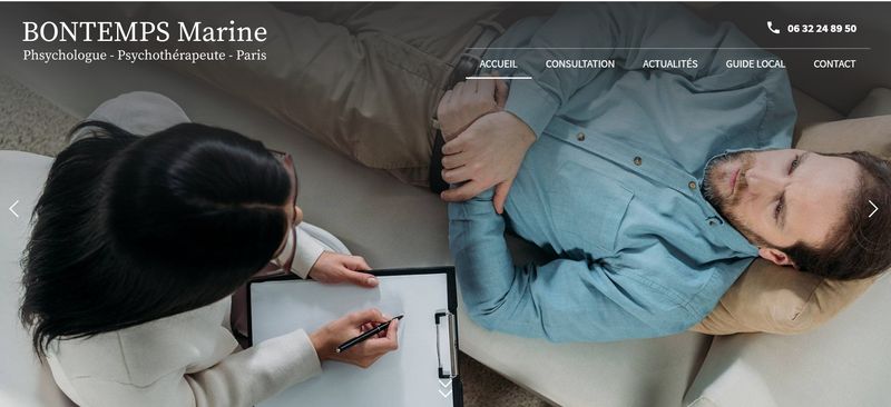 Création de site et référencement SEO pour Marine Lalonde, Psychologue clinicienne à Paris 75004 - Marine Bontemps