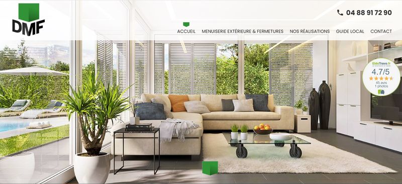 Création de site Internet pour DMF, Menuiserie à Meyzieu (Rhône), Bourgoin-Jallieu (Isère) et Balan (Ain)