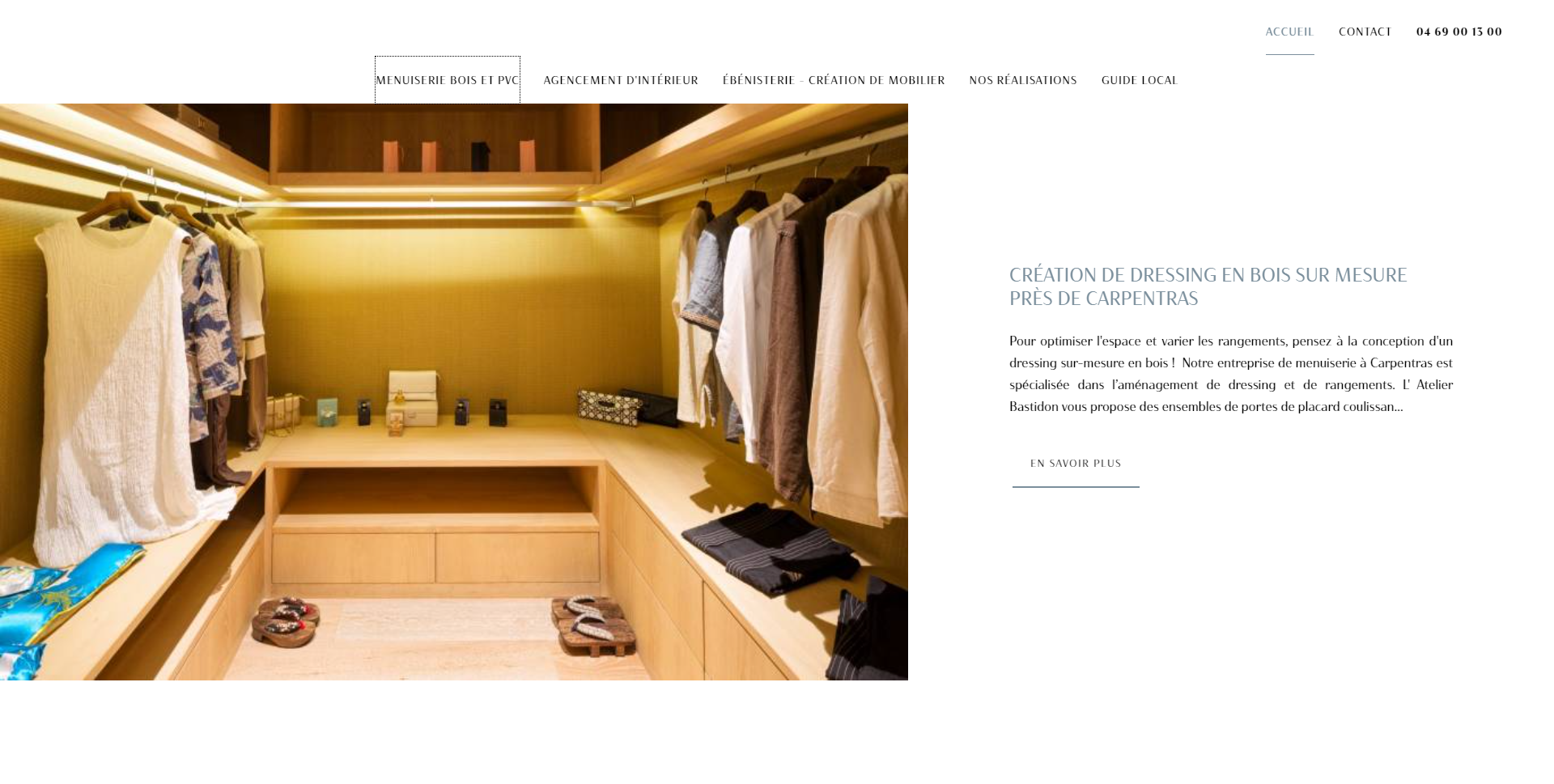 Création d'un site internet optimisé pour atelier de menuiserie à PERNES-LES-FONTAINES près de Carpentras et Avignon