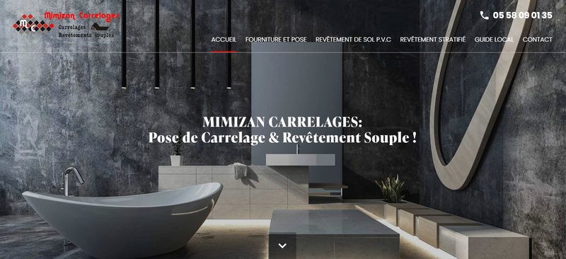Création de site Internet pour Mimizan Carrelage, Fourniture et Pose de carrelage intérieur et extérieur dans les Landes (40)