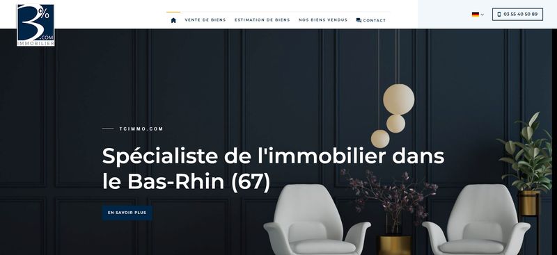 Création d’un site internet pour 3% Immobilier, agence immobilière à Roppenheim dans le Bas-Rhin (67)