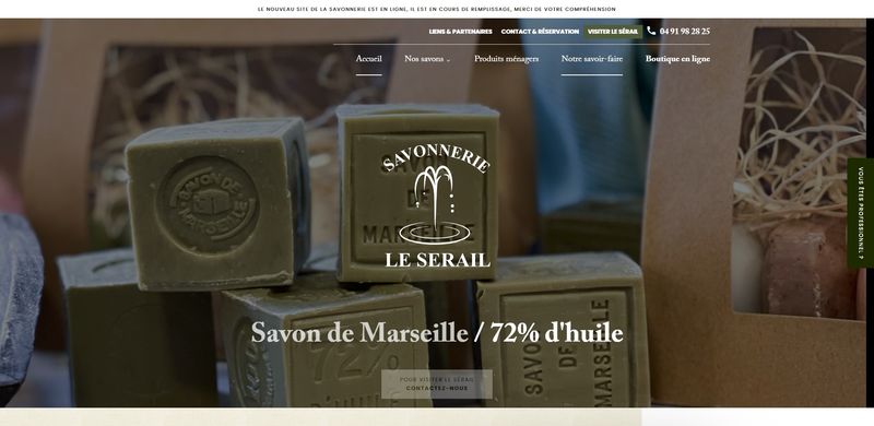Création d’un site internet pour la savonnerie Le Sérail à Marseille