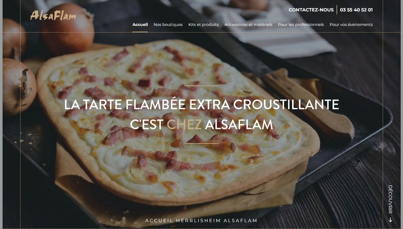 Création de site internet pour Alsaflam, spécialiste de la tarte flambée