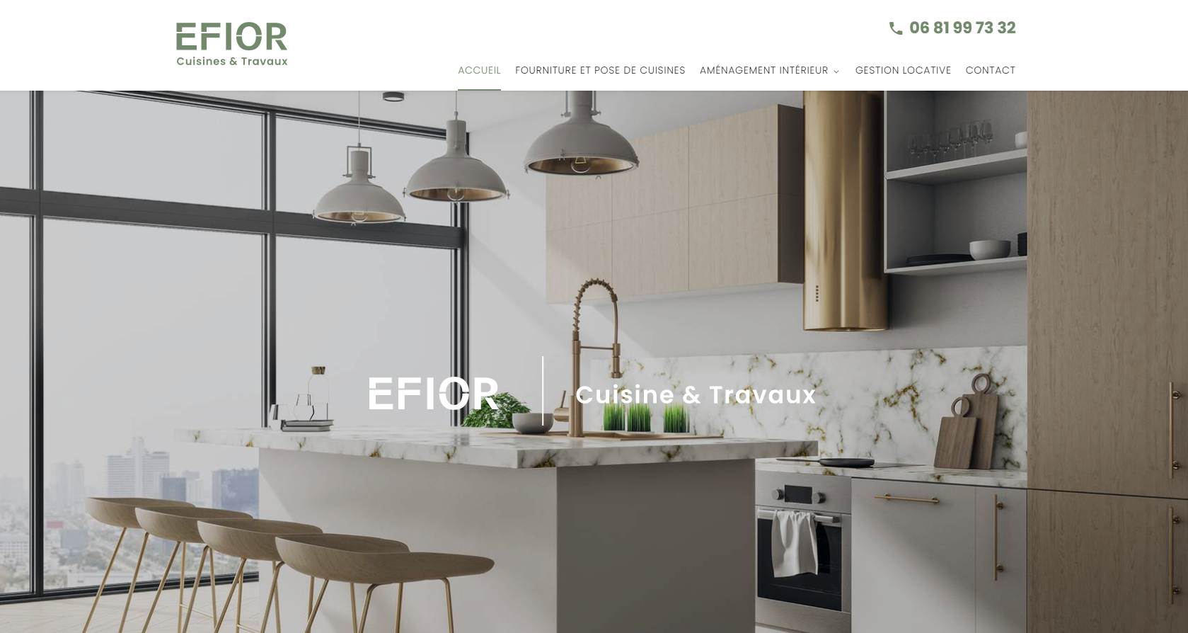 Réalisation d'un site pour un artisan spécialisé dans la pose de cuisine pour appartement neuf dans le 13