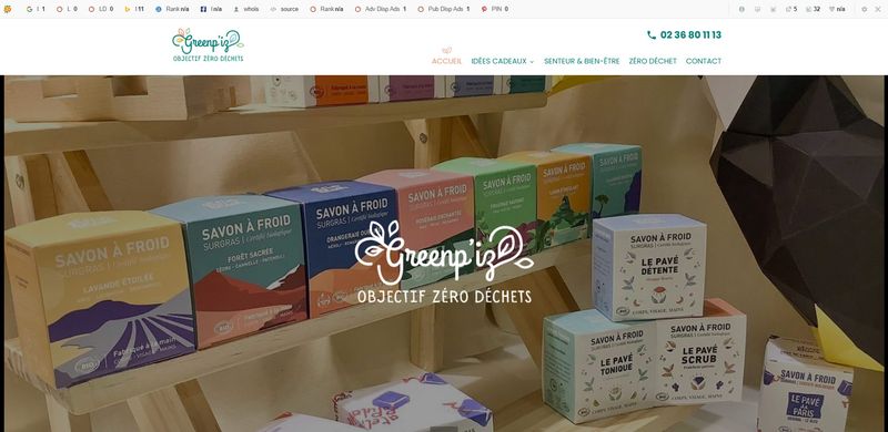 Création d'un site internet pour Greenp'iz, boutique zéro déchet au Havre