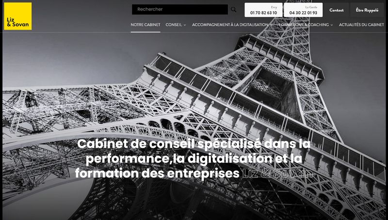 Création du site internet de Liz & Sovan, cabinet de conseils aux dirigeants et entreprises à Paris