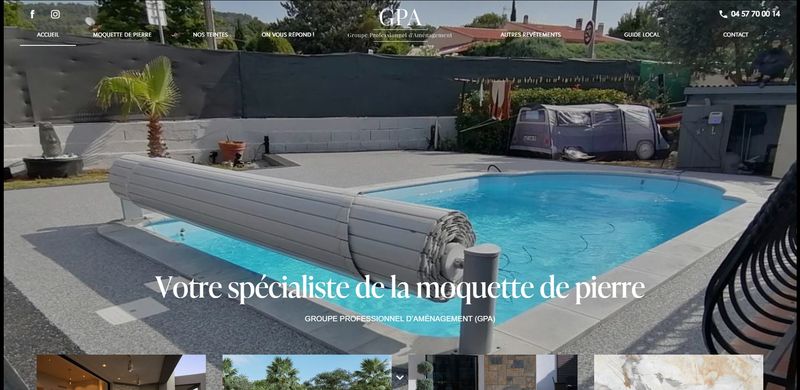 Réalisation d'un site internet pour GPA revêtement de sols pour terrasse à Vidauban dans le Var