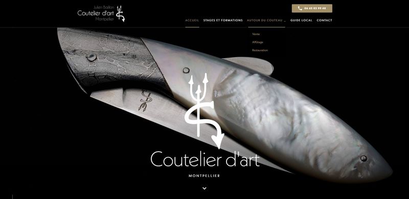 Création d'un site internet pour Julien Baillon : coutelier professionnel à Montpellier