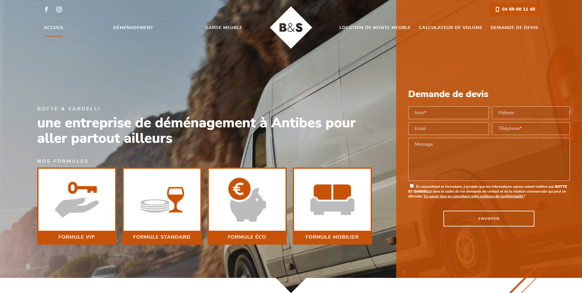 Création site internet pour entreprise de déménagement à Antibes - Botte et Sardelli