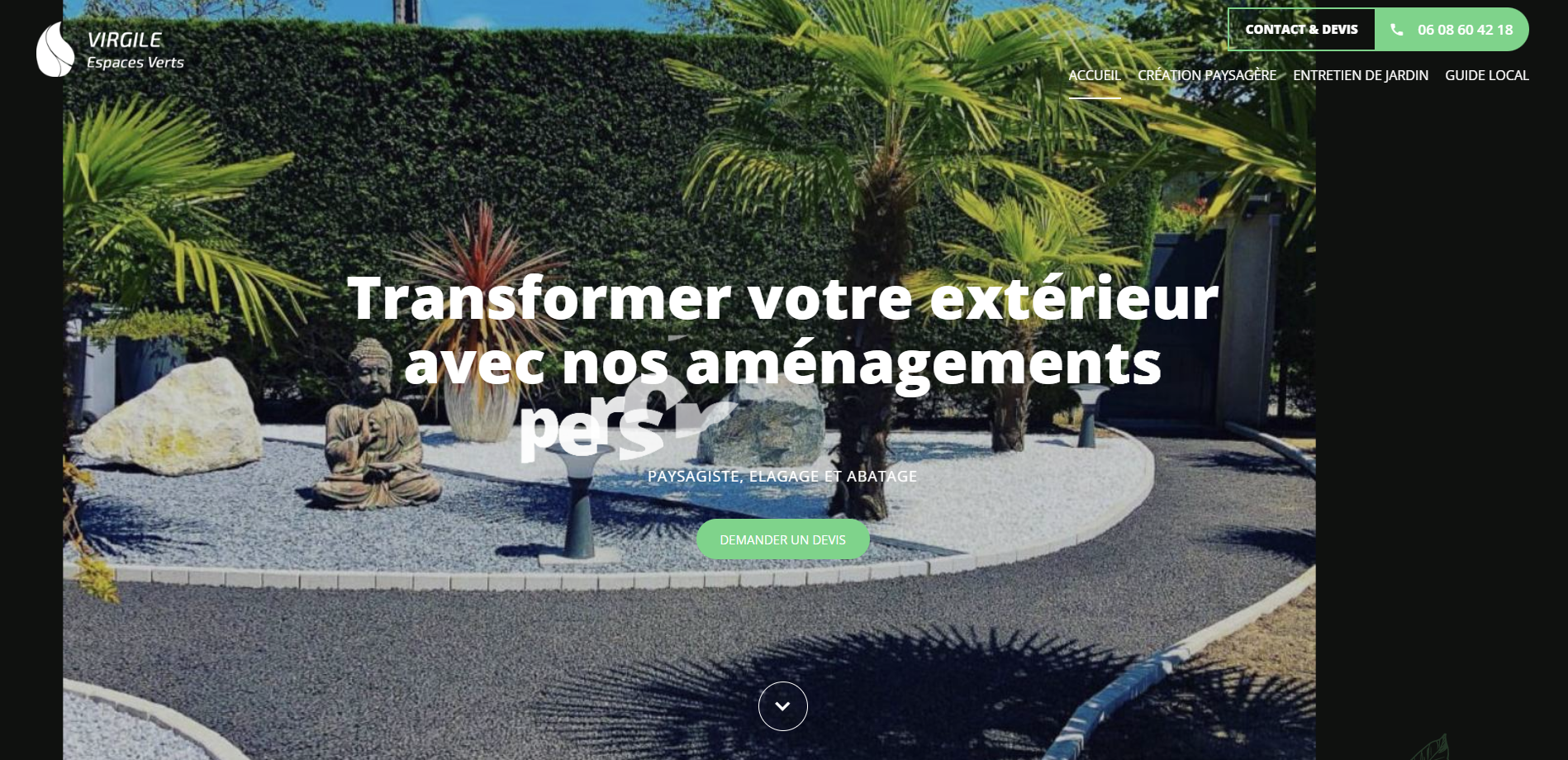 Création d'un site internet pour Virgile Espaces Verts à Libourne