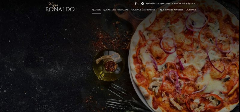 Création de site internet pour Pizza Ronaldo, restaurant pizzeria à Trévoux