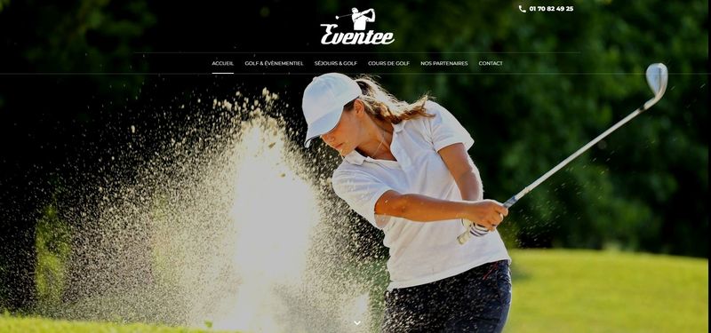 Création du site internet d'une agence événementielle autour du golf à Paris - Eventee