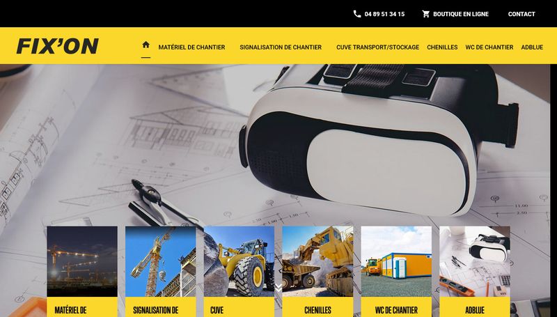 Fix'on, vente et location de matériel pour chantier de travaux publics