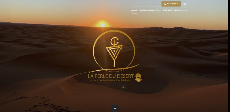 Création d’un site professionnel pour l’agence événementielle La Perle du Désert à Cagnes-sur-Mer