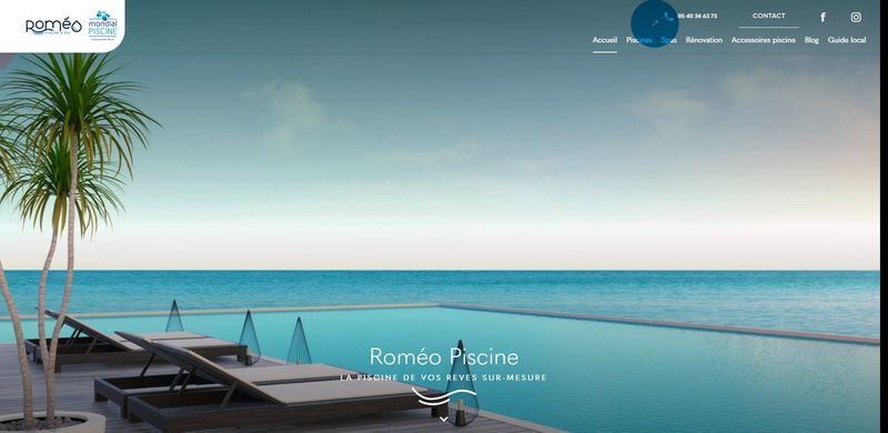 Création d’un site internet pour Roméo Piscine et Spa, constructeur de piscine haut de gamme à Bordeaux