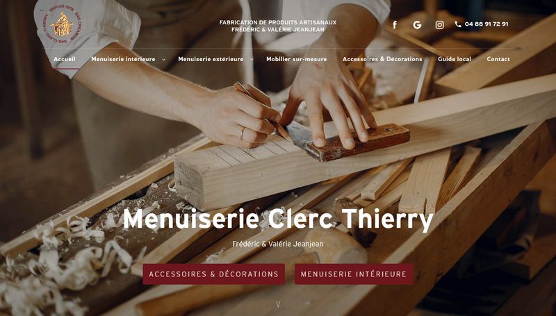 Création de site internet pour Clerc Thierry, menuiserie traditionnelle à Castelnaudary