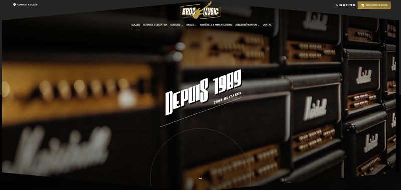Création de site web pour BROC MUSIC : Magasin de guitares et basses à Nîmes