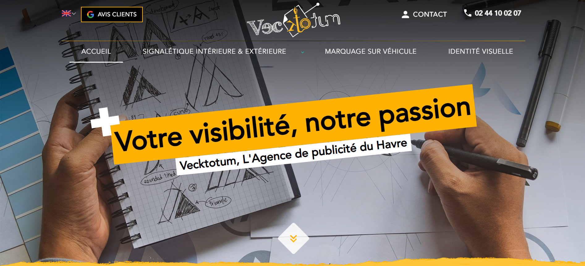 Création de site internet pour Vecktotum : agence de publicité et de communication visuelle dans la région du Havre et ses environs