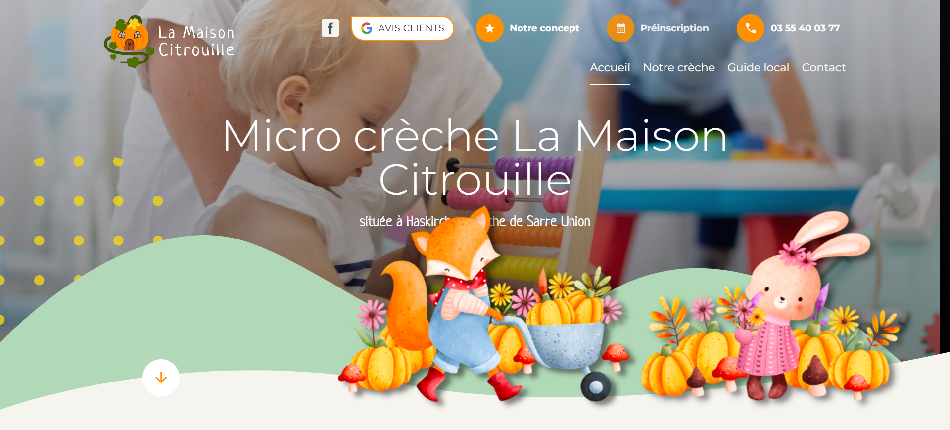 Création d'un site web pour la micro-crèche la Maison de la Citrouille près de Sarre Union