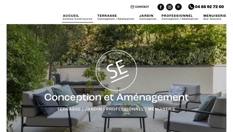 Création du site de Scènes Extérieures, entreprise d'aménagement extérieur à Lyon