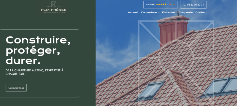 Création de site internet pour un expert en rénovation de toiture à Lavaur dans le Tarn - PLM Frères