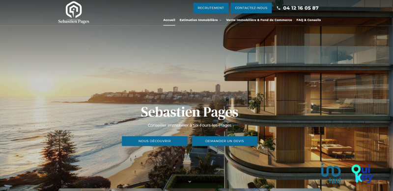 Création de site internet pour un expert en estimation immobilière à Six-Fours-les-Plages - Sébastien Pagès Immobilier