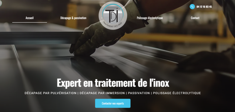 Création d'un site internet pour un spécialiste du traitement de l'inox à Fareins - TDInox