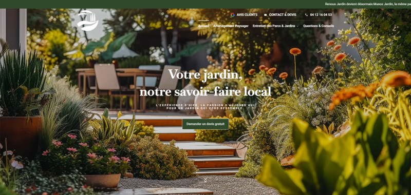 Création d'un site internet pour Munoz Jardins, paysagiste à Draguignan 