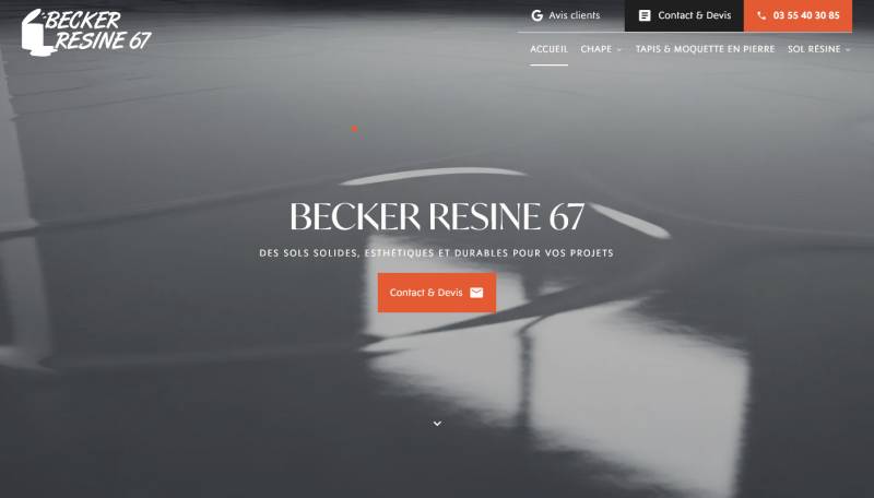 Création site internet pour Becker Résine 67, entreprise de revêtements de sol près d'Hagenau