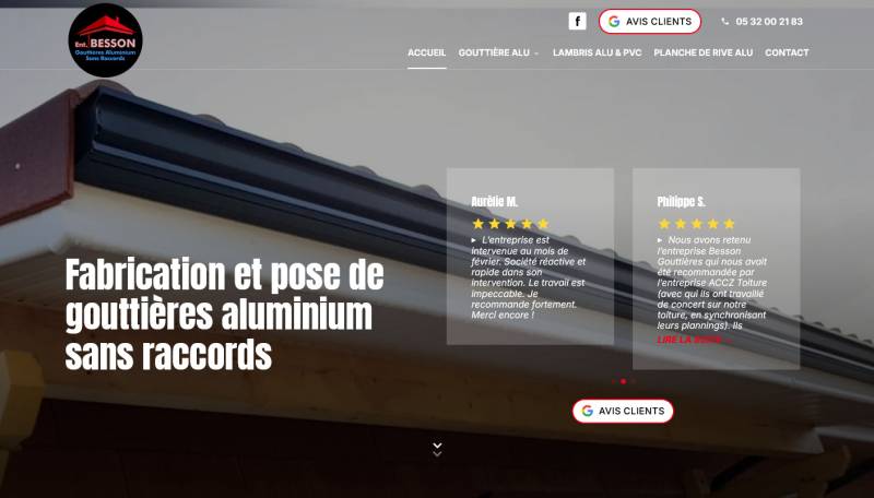 Création de site internet pour Besson Gouttières à Noé en Haute-Garonne (31)