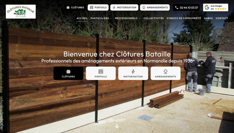Vente et installation de portails en bois et alu en Normandie - Clôtures Bataille