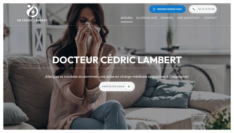 Création du site du Dr Cédric Lambert, allergologue et médecin du sommeil à Draguignan