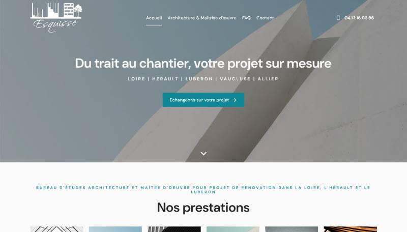 Création de site internet pour Esquisse, bureau d'études et cabinet de maîtrise d’œuvre à Roanne