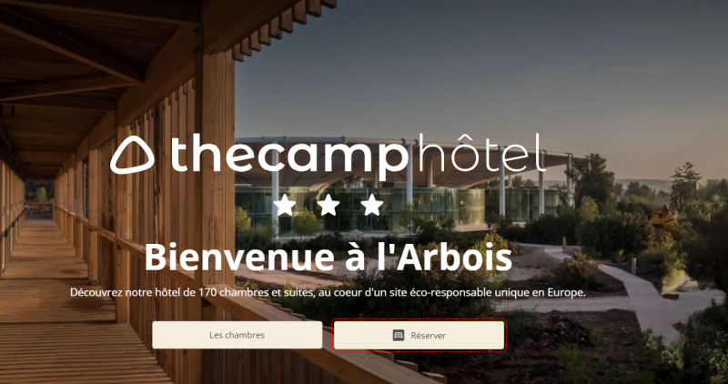 Création du site internet pour l'Hôtel de The Camp à Aix-en-Provence